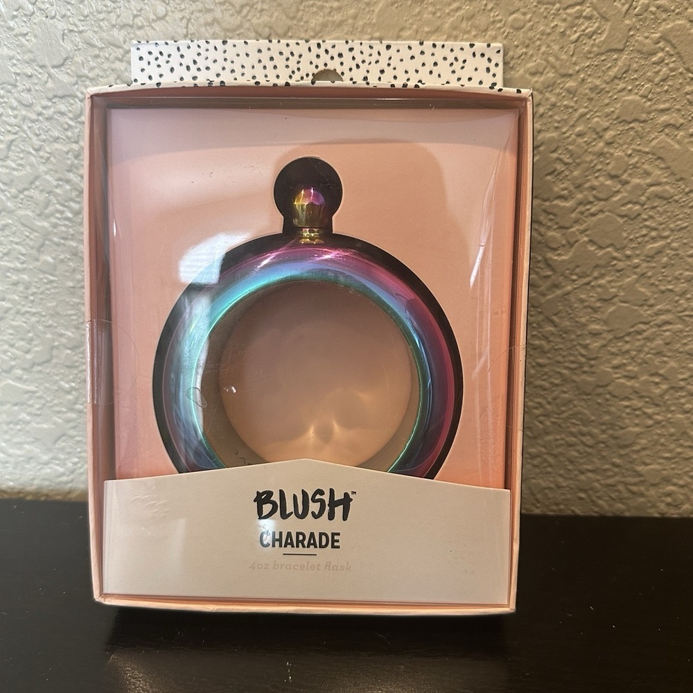 NEW Blush Charade 4 oz. Bracelet Flask rainbow metallic secret sneaky